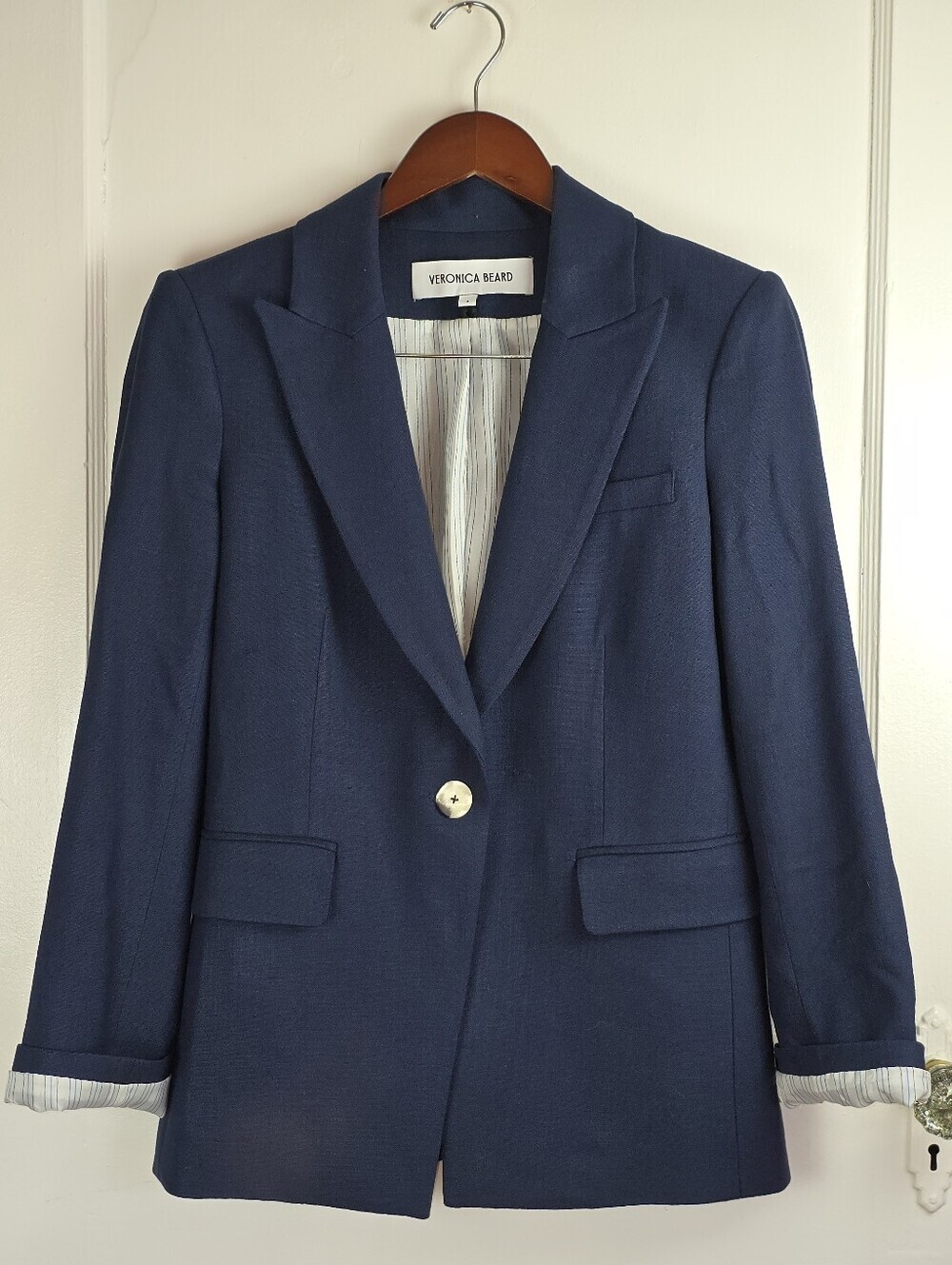 Veronica Beard Navy Blue Jacket Like New FREE SHIPPING 4